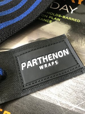 Parthenon Wrist Wraps in Black and Blue