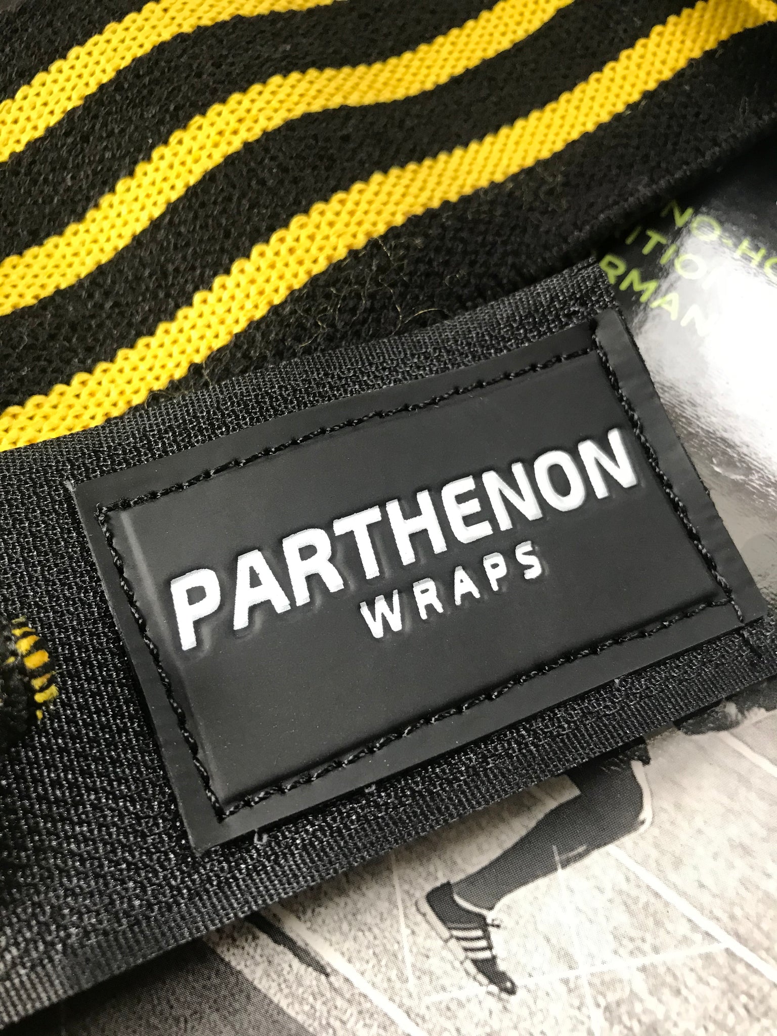 Parthenon Wrist Wraps in Black and Yellow