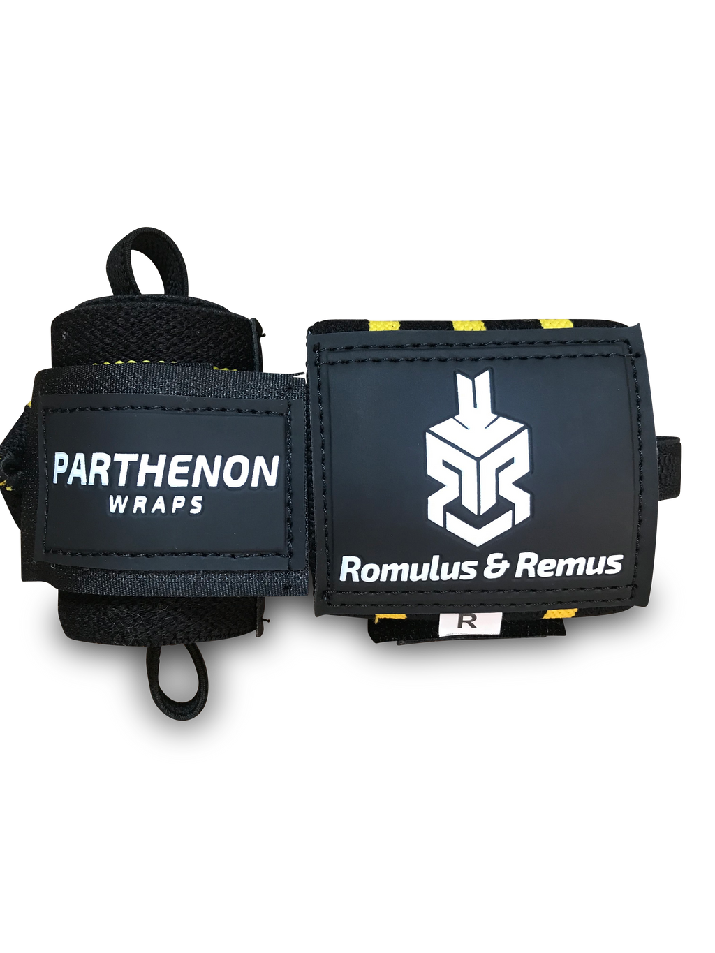 Parthenon Wrist Wraps in Black and Yellow