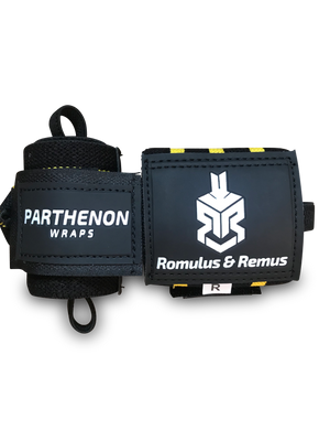 Parthenon Wrist Wraps in Black and Yellow