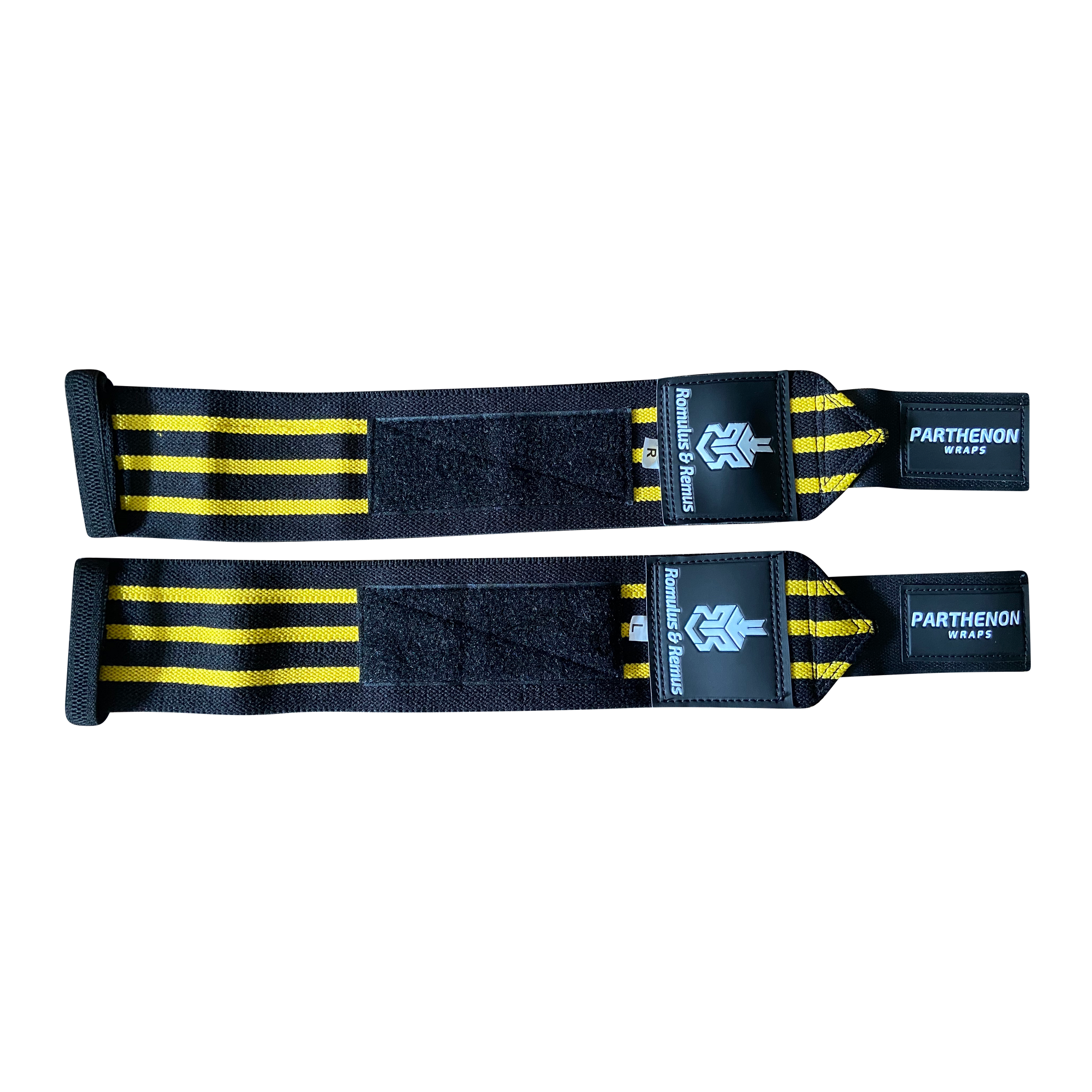 Parthenon Wrist Wraps in Black and Yellow