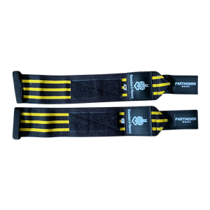 Parthenon Wrist Wraps in Black and Yellow